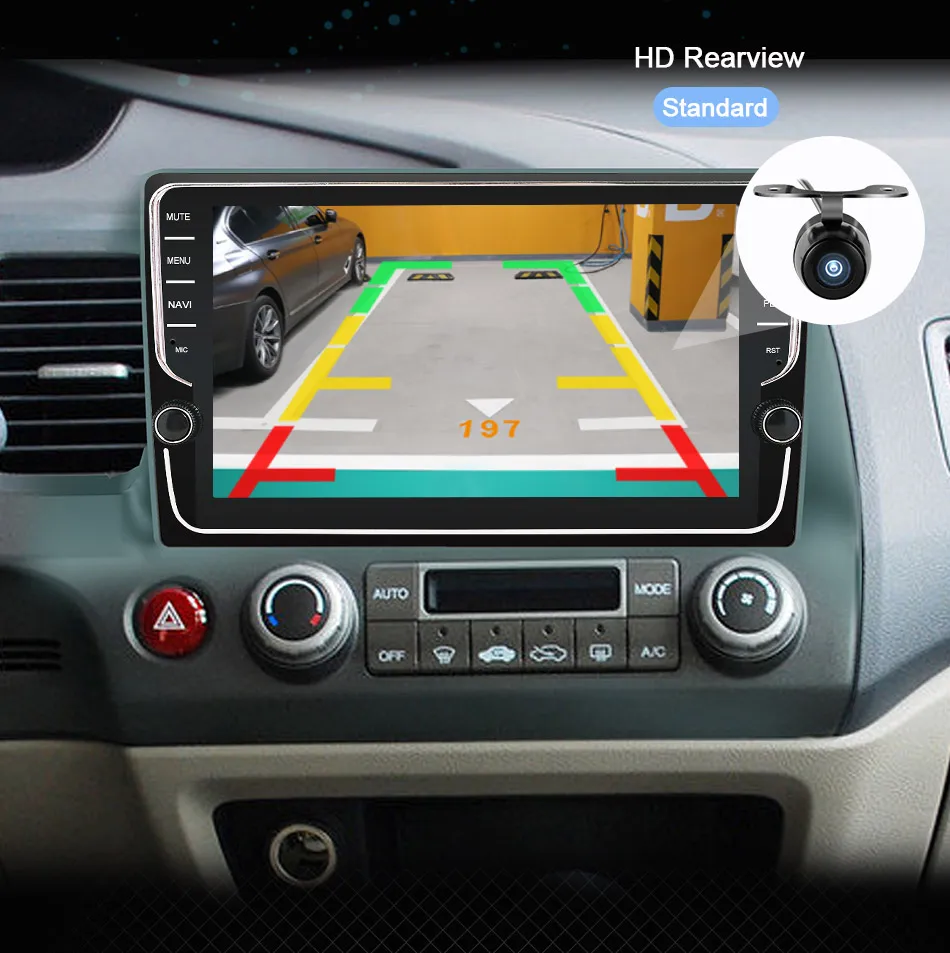 Eunavi 4G+ 64G 2 DIN ips Android 9,0 автомобильный Радио Мультимедиа Видео плеер gps для Honda Civic 2006-2011 2din автомобильный ПК 9 дюймов без dvd