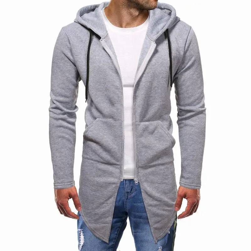 

Spring and Autumn Solid Hoodies In American Style Zipper Hooded Sweatshirt Men Fashion 2021 Slin Fit One Piece Jacket Long