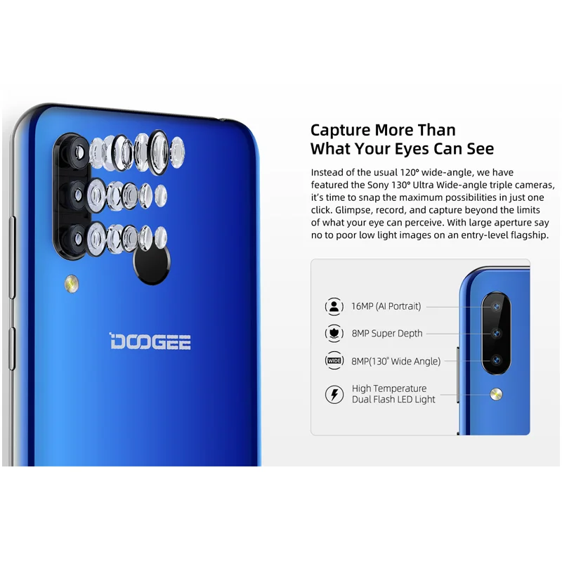 DOOGEE N20 4G смартфон 6 3 дюймов FHD + безрамочный экран с Дисплей 4 Гб 64 Восьмиядерный 4350