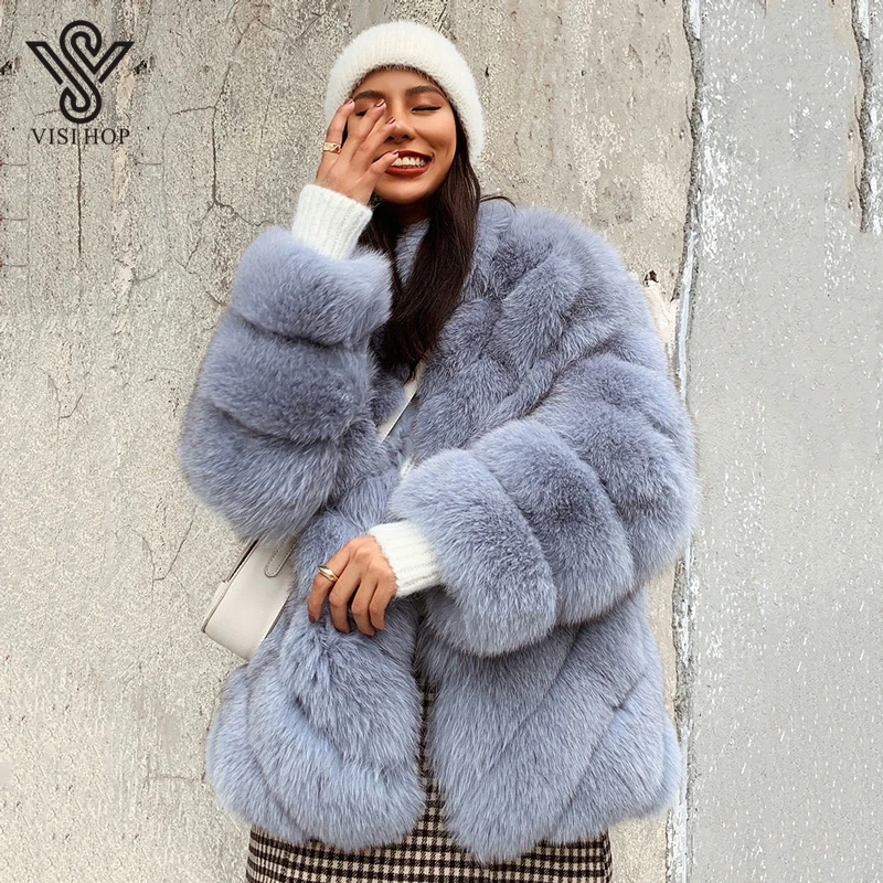 2020 зимняя финская полная женская шуба из лисьего меха длинная стильная теплая