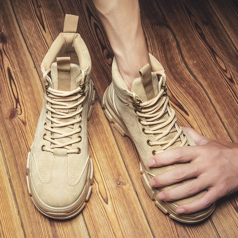 high top Outdoor Waterproof Hiking Boots Men Winter Walking Climbing Hiking Shoes Mountain Sport Boots Hunting Mens Sneakers