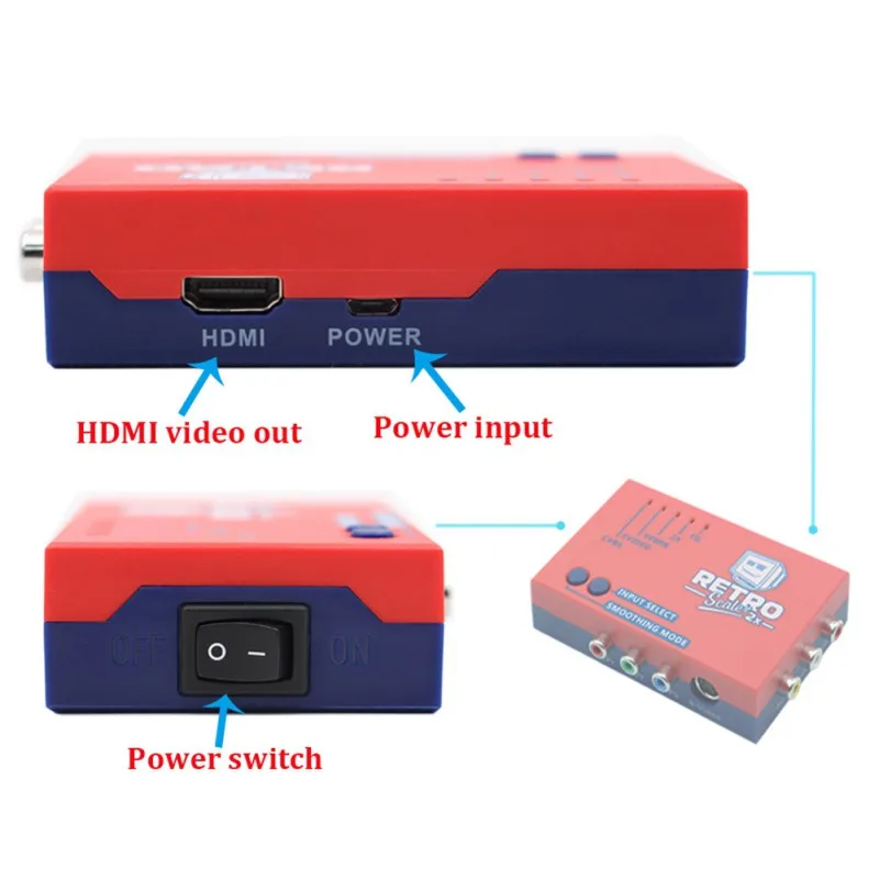 Retroscaler2x A / V для преобразователя Hdmi и линейного двойного устройства ретро игровых