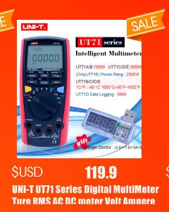 UNI-T UT120A/B/C карманный размер тип Цифровые мультиметры 4000 счетчик дисплей Автоматический диапазон непрерывности зуммер DC измерители напряжения тестеры