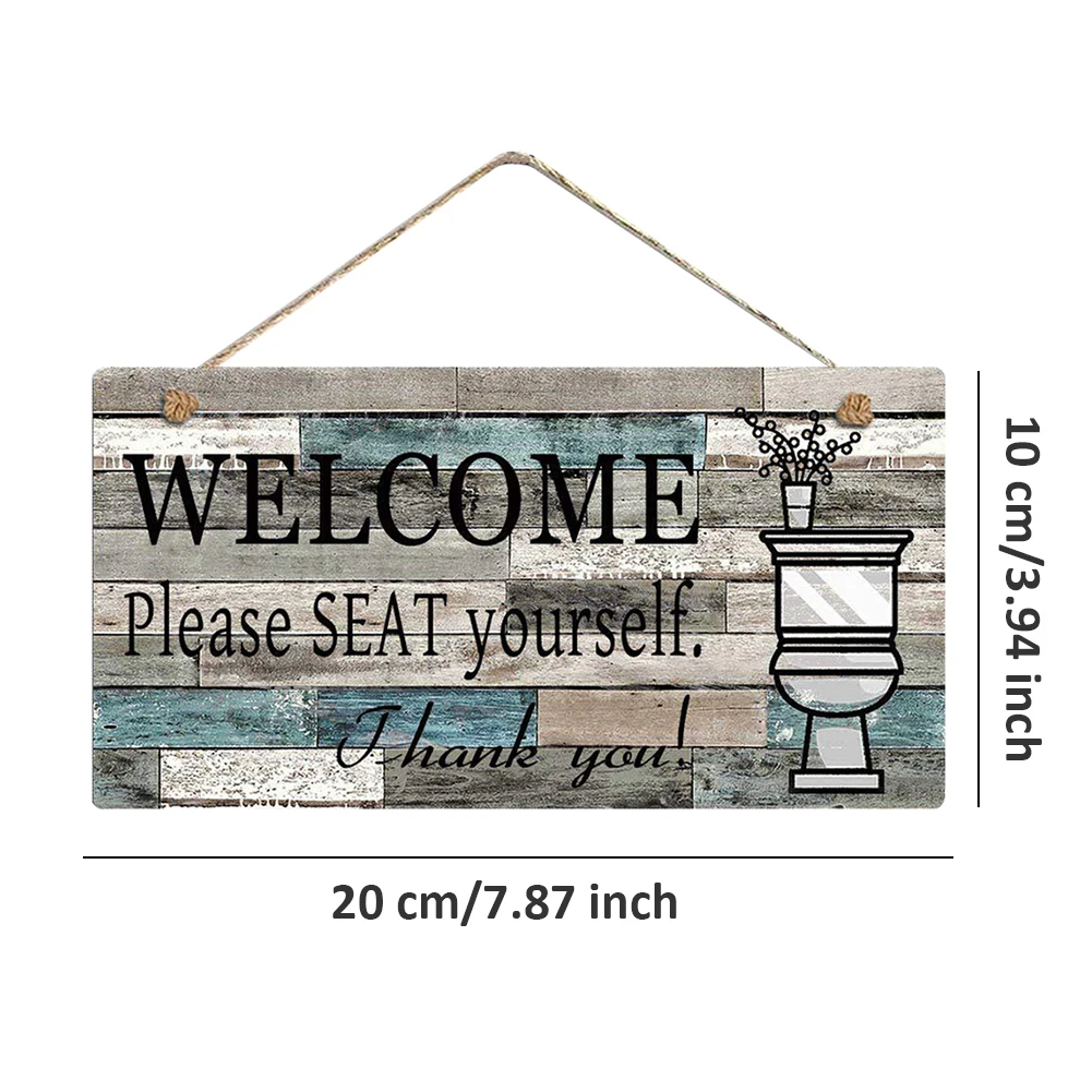 

Wall Hanging Sign With Please Seat Yourself Art Welcome Printed Wood Signs Wall Decoration Indicator Sign Home Bathroom Decor