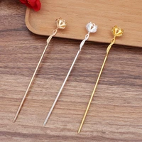 5pcslot 16x43mm copper hairpins hair forks sticks hair pin hairpin hair wear findings diy vintage jewelry accessories