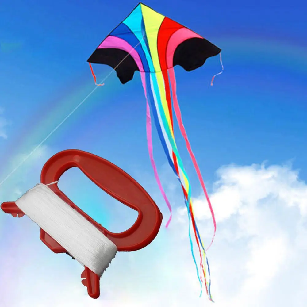 

100m Outdoor Sports Flying Kite Line String with D Shape Winder Board Tool Kit