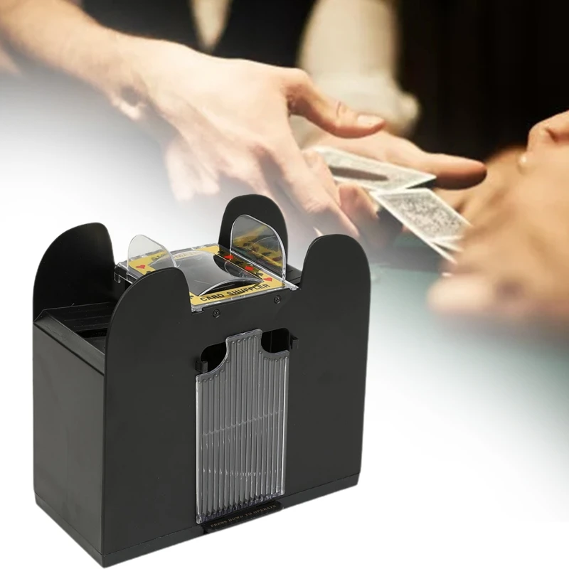 

6 Deck Automatic Card Shuffler - Battery-Operated Electric Shuffler - Great for Home & Tournament Use for Classic Poker