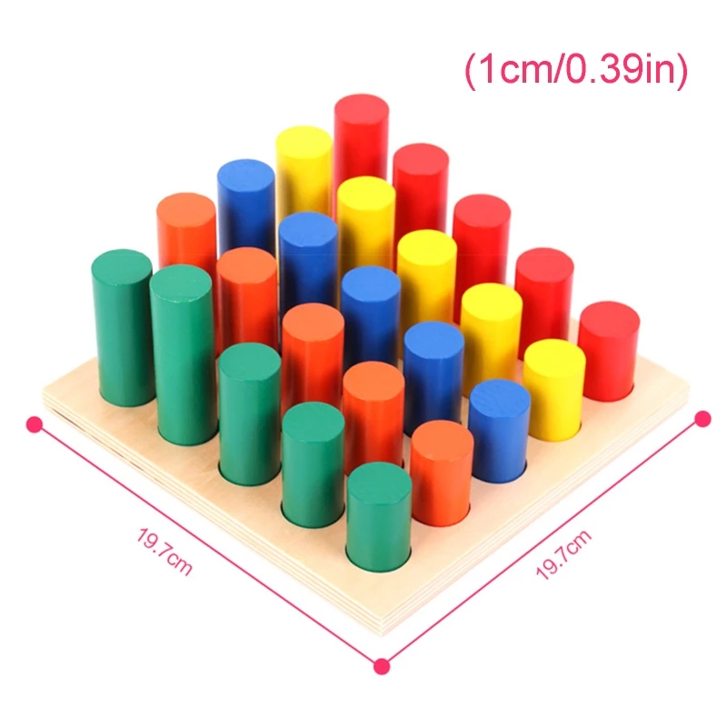 

Montessori Sensory Integration Training Teaching Aids Kid Cylinder Ladder Blocks