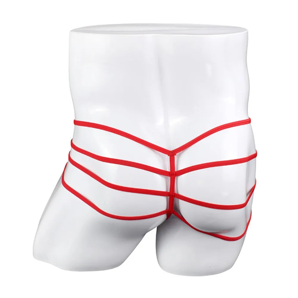 Трусы-стринги мужские из искусственной кожи пикантное нижнее белье на молнии ПВХ