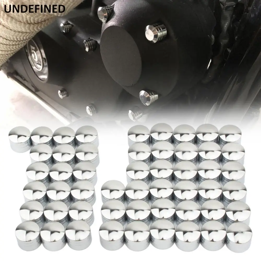 

52pcs Motorcycle CNC Engine Screw Transmission Primary Topper Cover Bolt Head Caps For Indian Roadmaster Chief Vintage Chieftain
