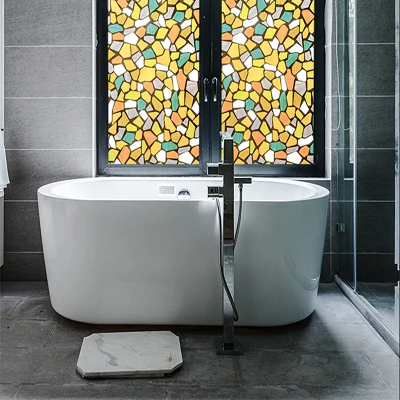 Цветная каменная картина без клея Электростатическая матовая пленка гостиная