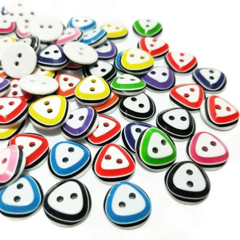 

HL 50pcs NEW mix color 2 holes flatback resin buttons kid's apparel sewing accessories DIY crafts and scrapbooking 12MM