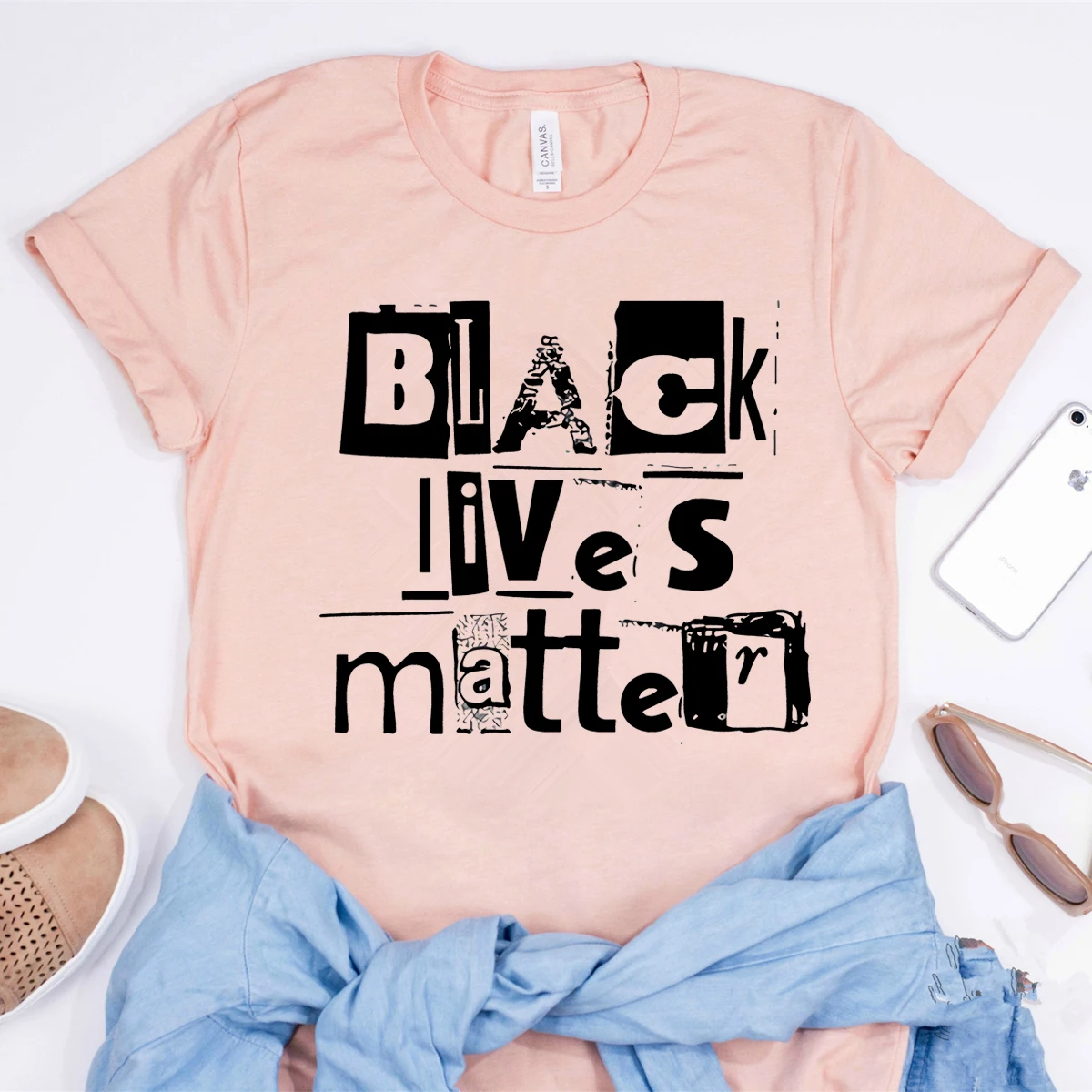 Новинка Черная Женская футболка Lives Matter черная junetherth EqualityShirt | одежда