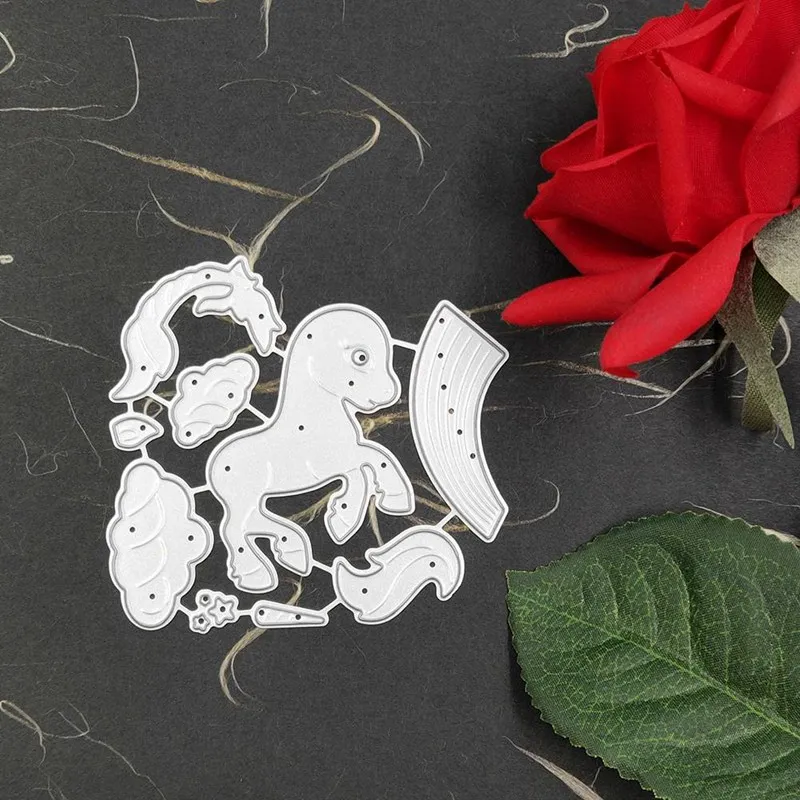 Единорог Лошадь металлический Трафаретный вырубной штамп трафарет для