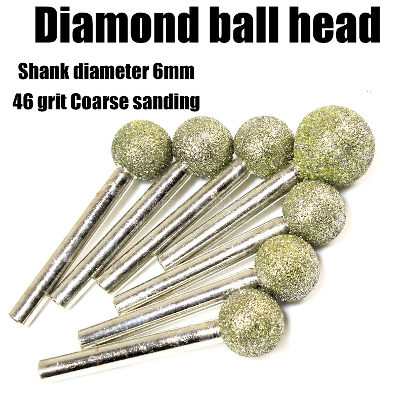 1 шт. 46 Грит 6 мм хвостовик сферическая полировка Шлифовальная головка