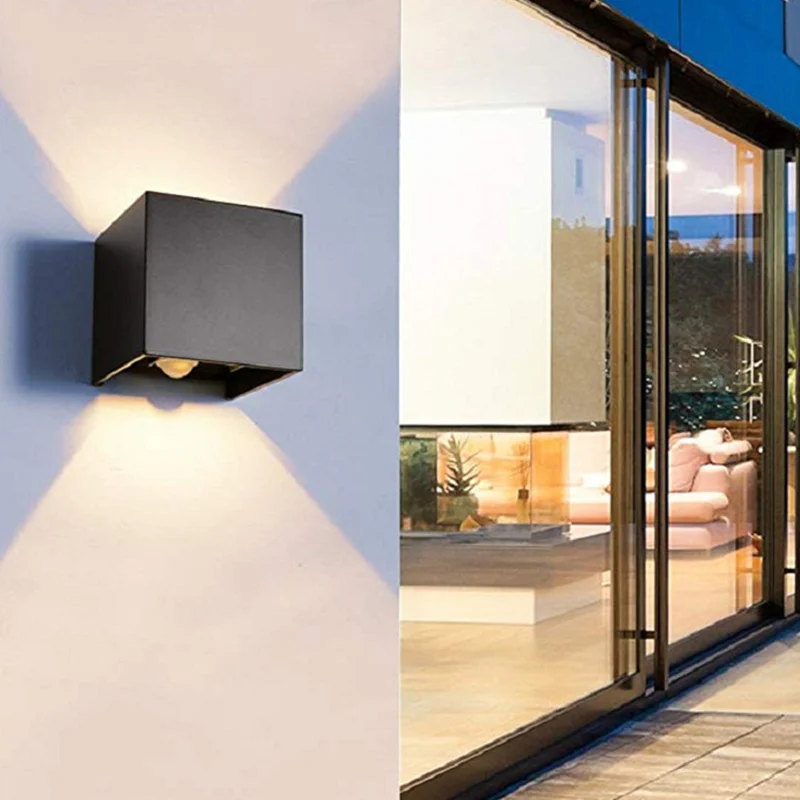 

Настенный светильник, 12 Вт, алюминиевый, в простом скандинавском стиле, с датчиком движения, квадратный светящийся настенный светильник для...