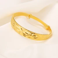 2022 adjustable girls gold filled plated dubaiafrica india bangles hand bracelets gift toddlers fashion jewelry