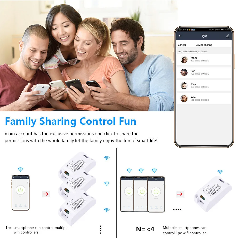 Смарт-приложение SMATRUL Tuya Smart Life Wi-Fi + RF 433 МГц DIY релейный таймер модуль Google Home Amazon Alexa