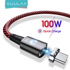 Магнитный кабель KUULAA PD 100 Вт, USB Type-CType-C, для Xiaomi Mi 10t Pro POCO x3, 5 А, для MacBook Pro