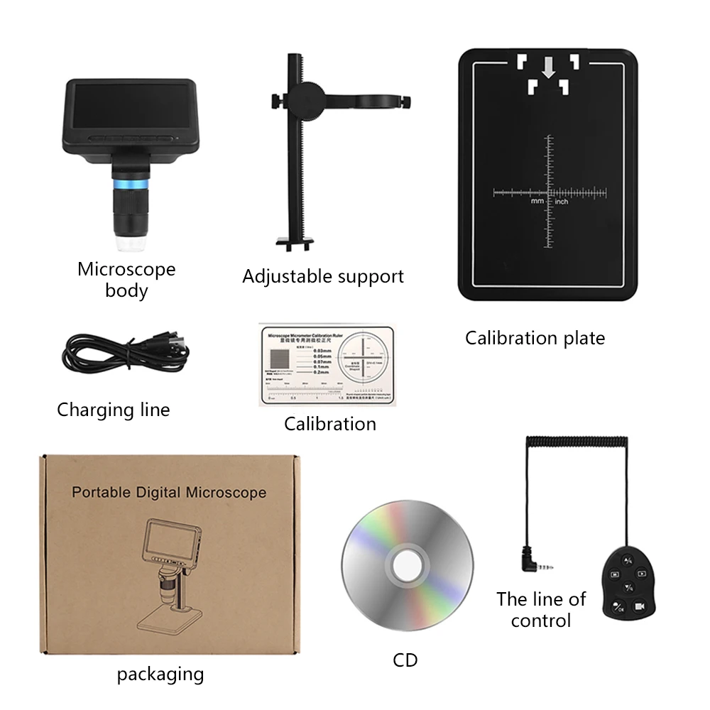 

WIFI Digital Microscope with 5 Inch 1080P HD Screen Biological Microscope USB Magnifier