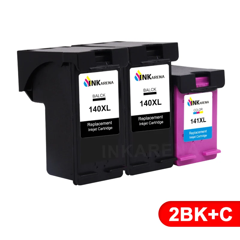 140141XL 2BK1C INKARENA заправленный чернильный картридж Замена для hp 140 141 для Photosmart C4283 C4583 C4483 C5283 D5363 Deskjet D4263 принтер - Цвет: 140141XL 2BK1C