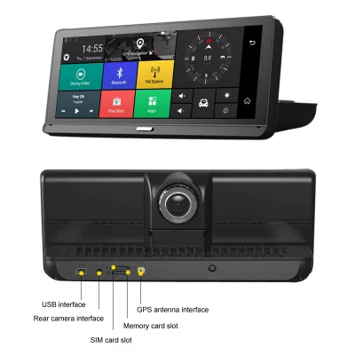 Автомобильный видеорегистратор 8 дюймов Android 5 1 Full HD 1080P сенсорный IPS GPS навигация