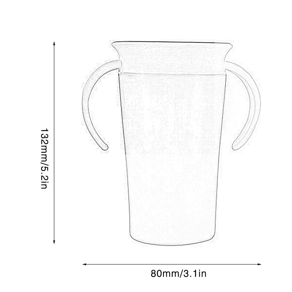 

Baby Learning Drinking Cup 360 Degree Water Milk Straw Bottle with Handle Leak-proof Safe Learn Drink Training Cup