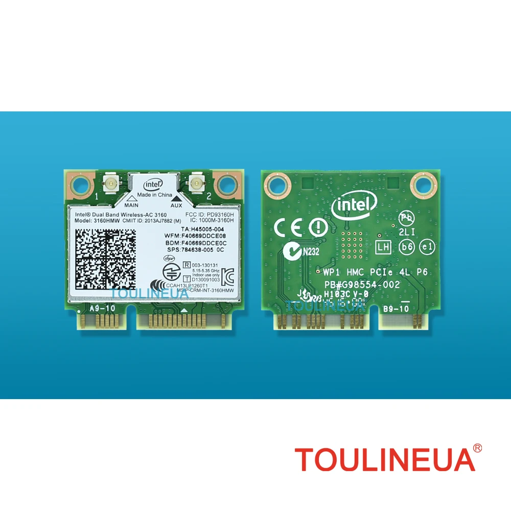 Беспроводная сетевая карта intel 3160HMW 3160 ac Intel3160 3160AC 2 4 и Bluetooth4.0 Mini PCIe wlan WiFi |