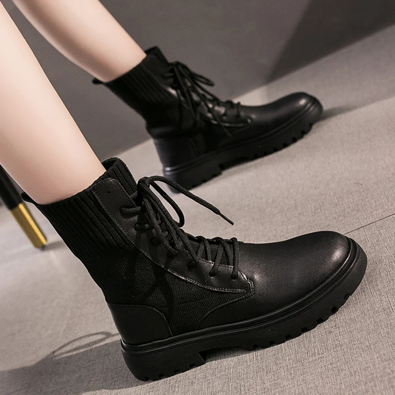 Женские ботильоны на блочном высоком каблуке модная кожаная зимняя обувь зимние