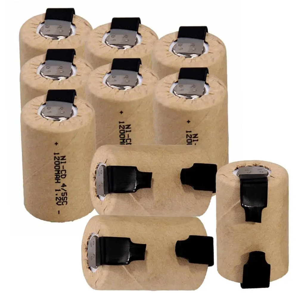 Никель-кадмиевая аккумуляторная батарея 10 шт. 4/5SC 1200 мА · ч 1 2 В для электрической