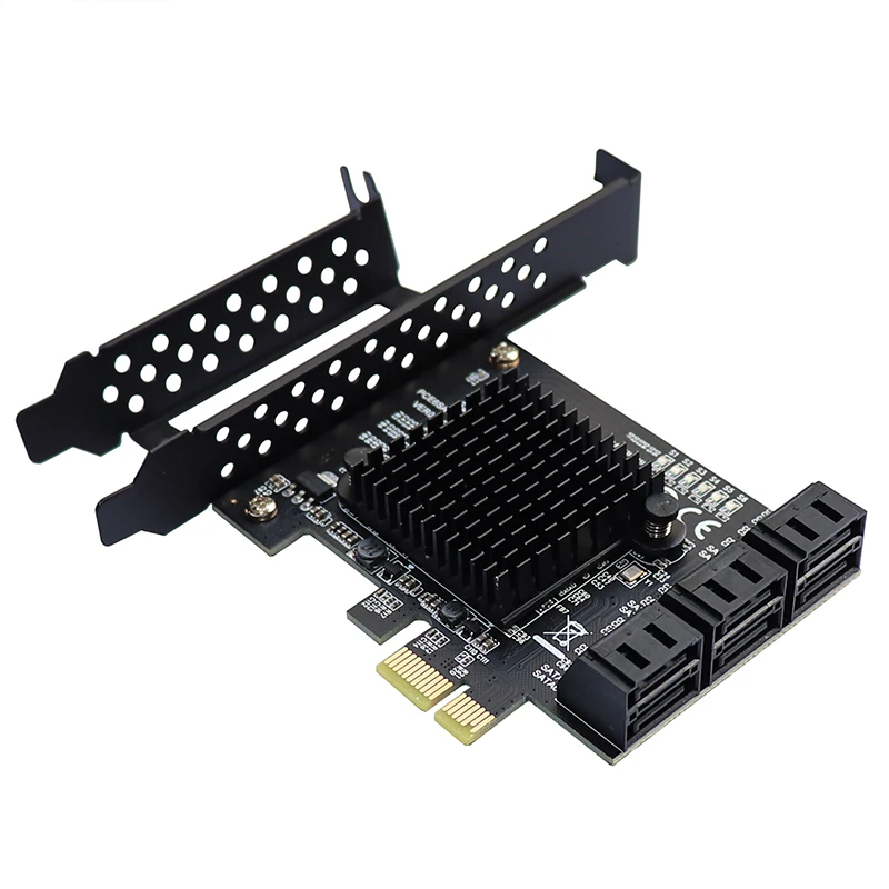Адаптер PCIe SATA 6 портов 3 0 III плата расширения PCI express x1 e SATA3 контроллер