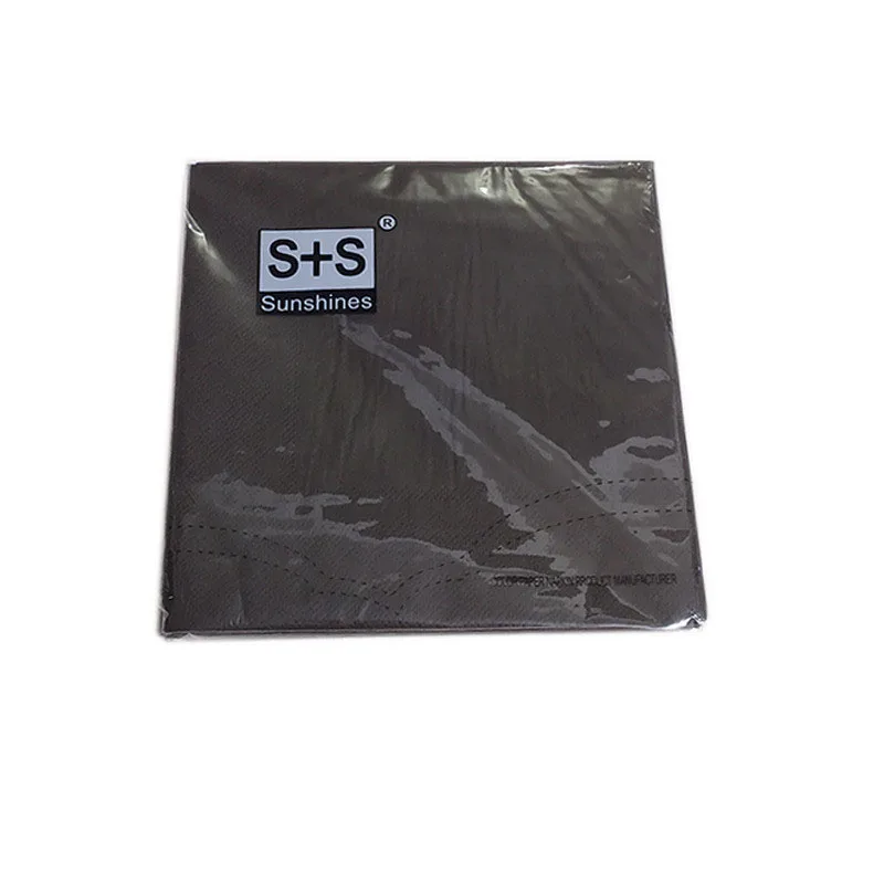 Napkins 20pcs 65 шт Свадебные украшения для дня рождения, черные одноразовые столовые приборы, тарелки, бумажные трубочки, принадлежности для вечеринки, сувениры для детского душа - Цвет: Napkins 20pcs