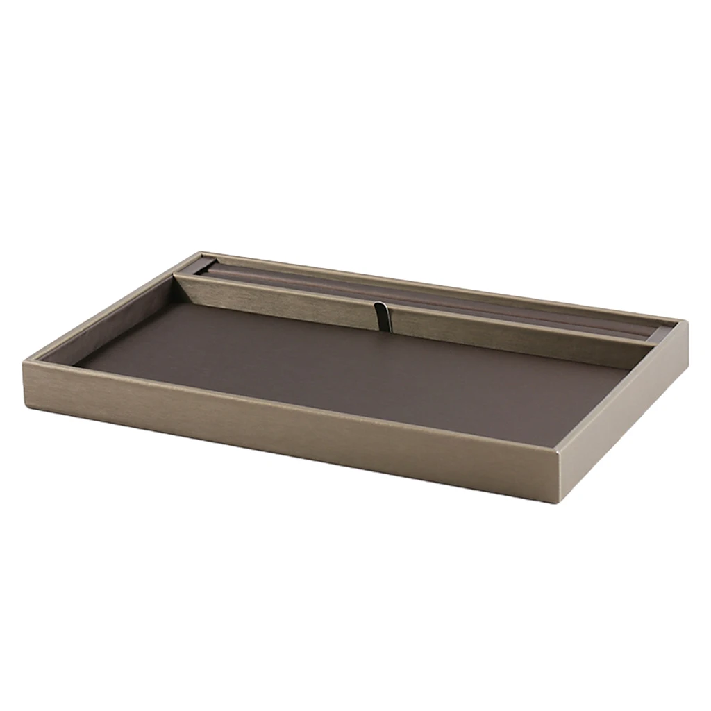 

PU Jewelry Display Organizer Tray with Smooth Texture Ring Earring Holder Box Plate - Exquisite Home Decor Counter Top Showcase