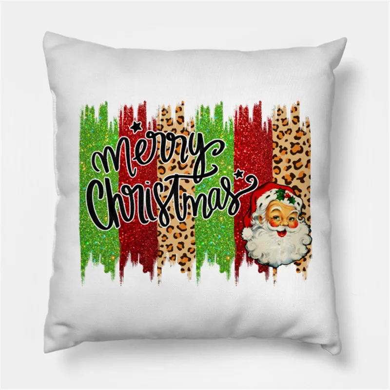 

Рождественская наволочка с леопардовым принтом Санта-Клауса 2021, Декор для дома, рождественские украшения, рождественские подарки
