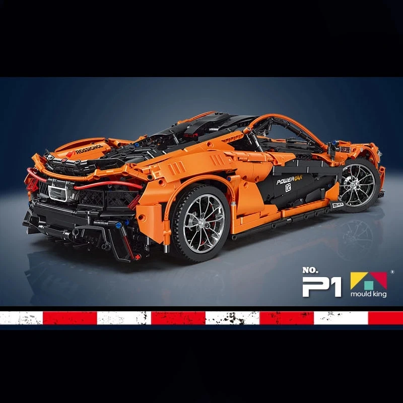 MOC высокотехнологичная серия 13090S P1 оранжевый супер автомобиль гоночная модель