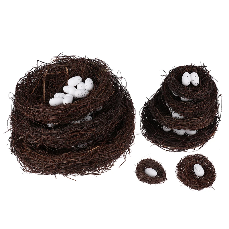 

Rattan Nesting Bird Nest Props Handicrafts Natural Handmade Easter Bird's Nest Henhouse Home Decoration