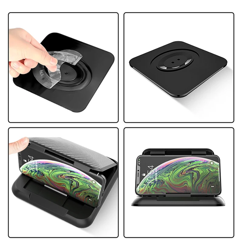 

Carbon Fiber Car Phone Holder Dashboard Universal 3 to 6.5 inch Mobile Phone Clip Mount Bracket For iPhone XS MAX XR GPS Stand
