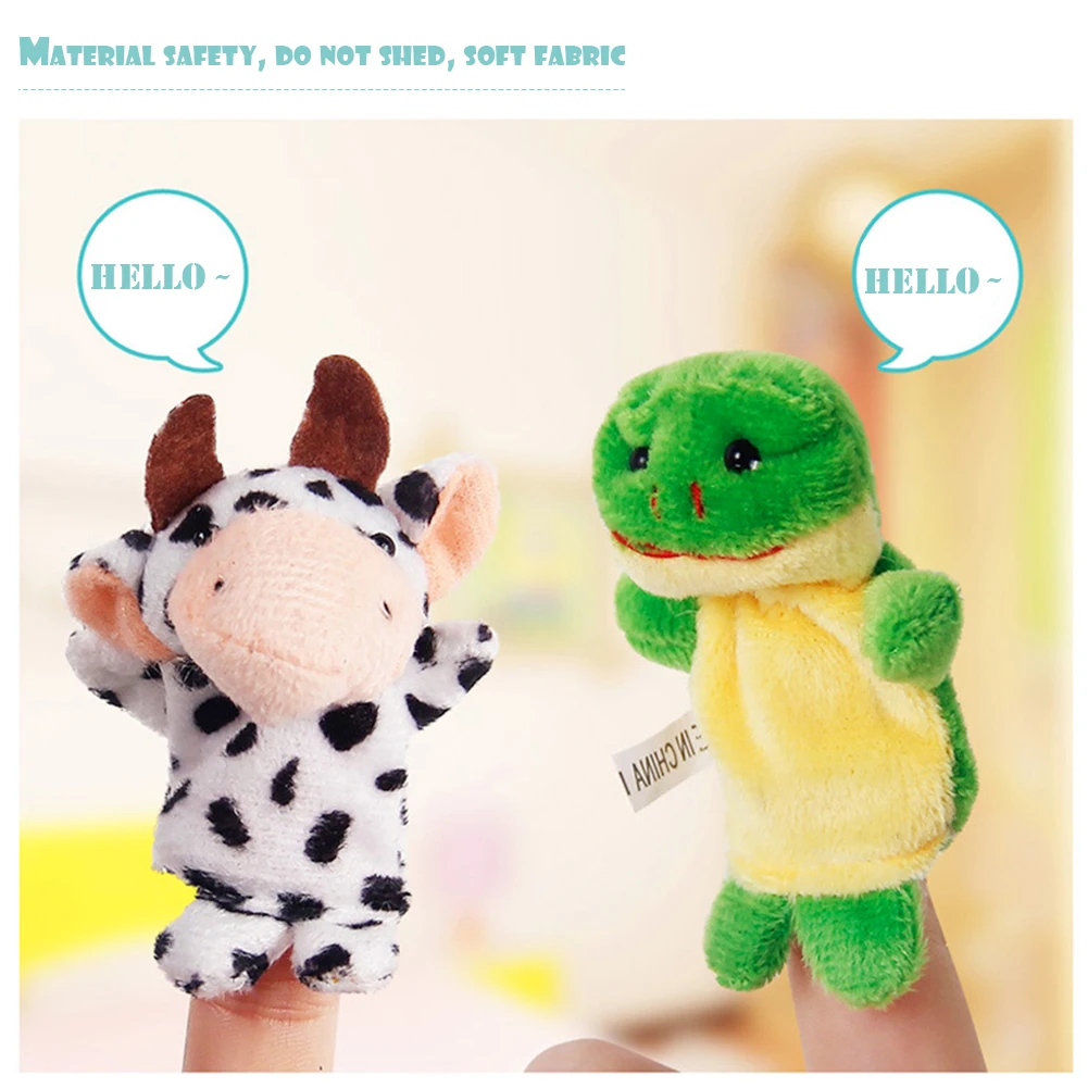 10pcs/lot Cute Cartoon Animal Finger Puppet Plush Toys Kids Educational Favor Dolls Tell Story Props Boys Girls Puppets | Игрушки и
