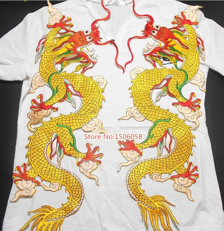 1 пара/лот изысканная вышитая ткань с драконом может использоваться для