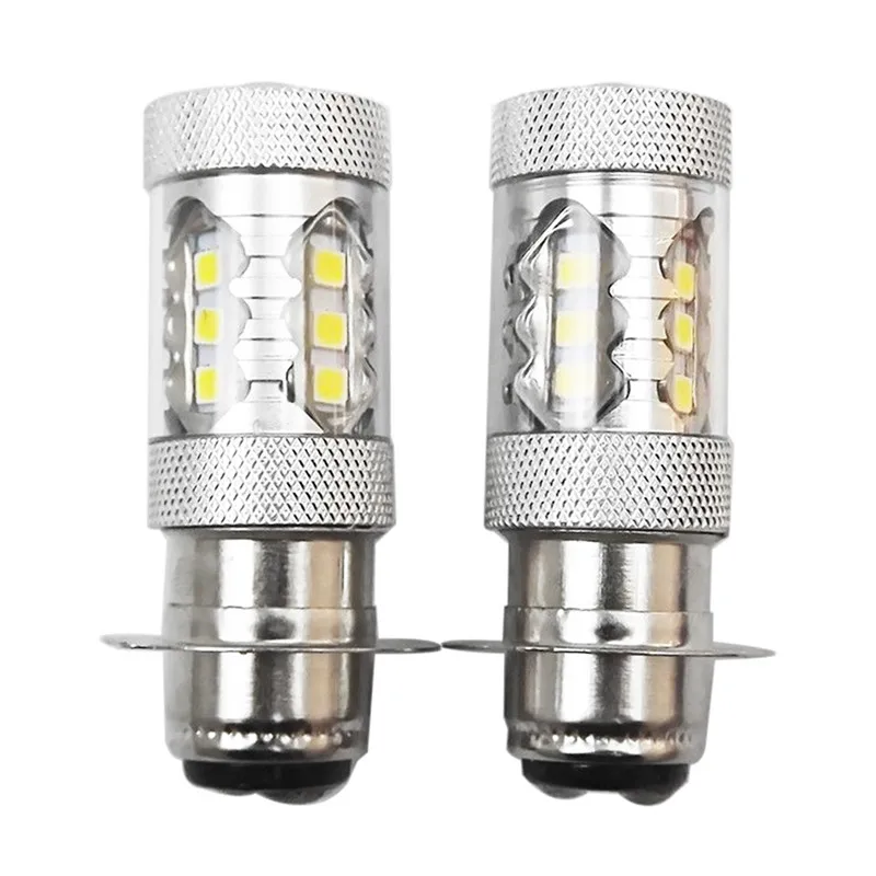 

New 2Pcs H6 80W P15D Auto Car Motorcycle COB Canbus LED Headlights Bulbs Low Consumption Ultra Long Life Super HID White #263767