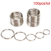 100pcslot dia 12151620mm diy polished split ring hook for bag parts keyrings key chain hoop loop key holder