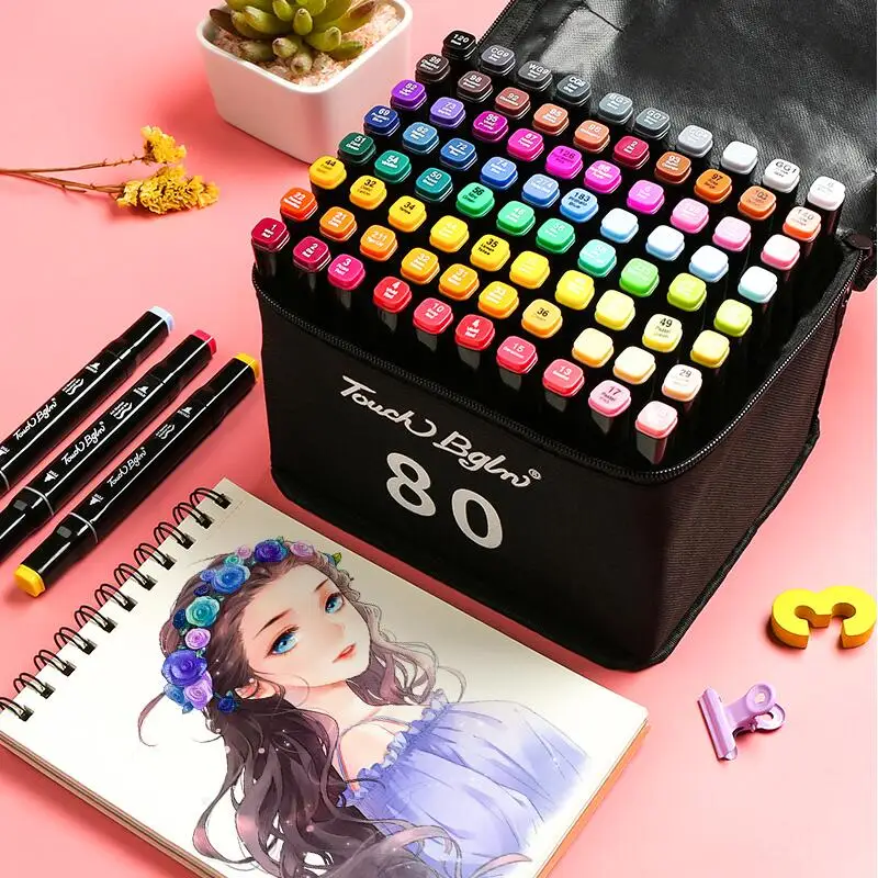 

40/60/80/120/168 Color Marker Pen Watercolor Brush Pen Sketch Marker Drawing Art Brush Pen Supplies Stationery Calligraphy