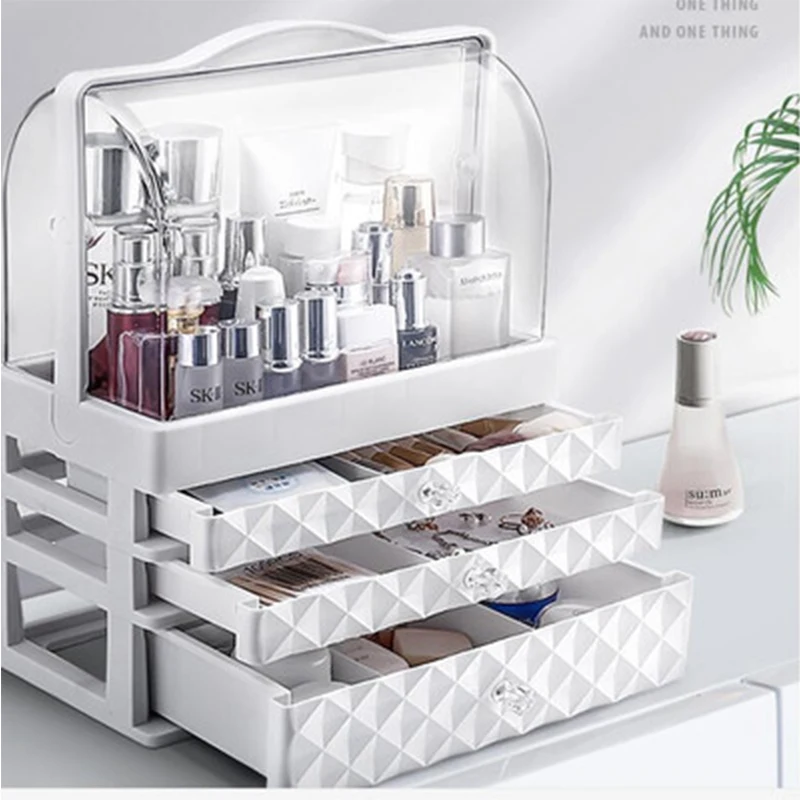 

Waterproof Cosmetic Box Transparent Makeup Jewelry Case Multifunctional Travel Cosmetic Organizer Drawer Home Storage Boxs