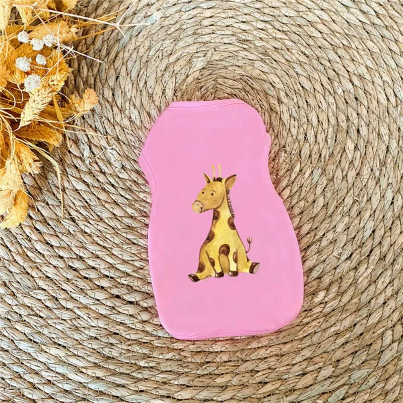 

Pet Cat and Dog Summer Thin Breathable Vest clothes Cute giraffe Polyester material not easy to pilling Dog T-shirt
