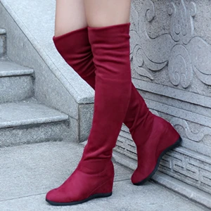 type3-red GAOKE, размеры 34-43, г. Новая обувь женские ботинки черные ботфорты пикантные женские осенне-зимние сапоги до бедра - Цвет: type3-red