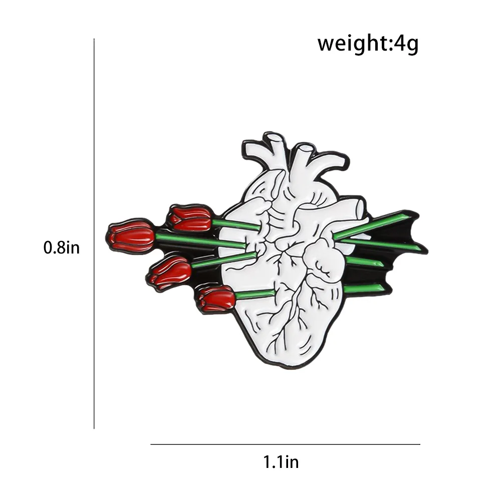 Новый значок для женщин металлические милые эмалированные Броши с сердечком