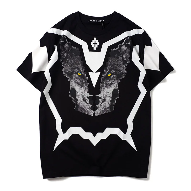 

E-BAIHUI мужская стильная футболка с графическим принтом волка, Повседневная модная мужская футболка с коротким рукавом, Высококачественная х...