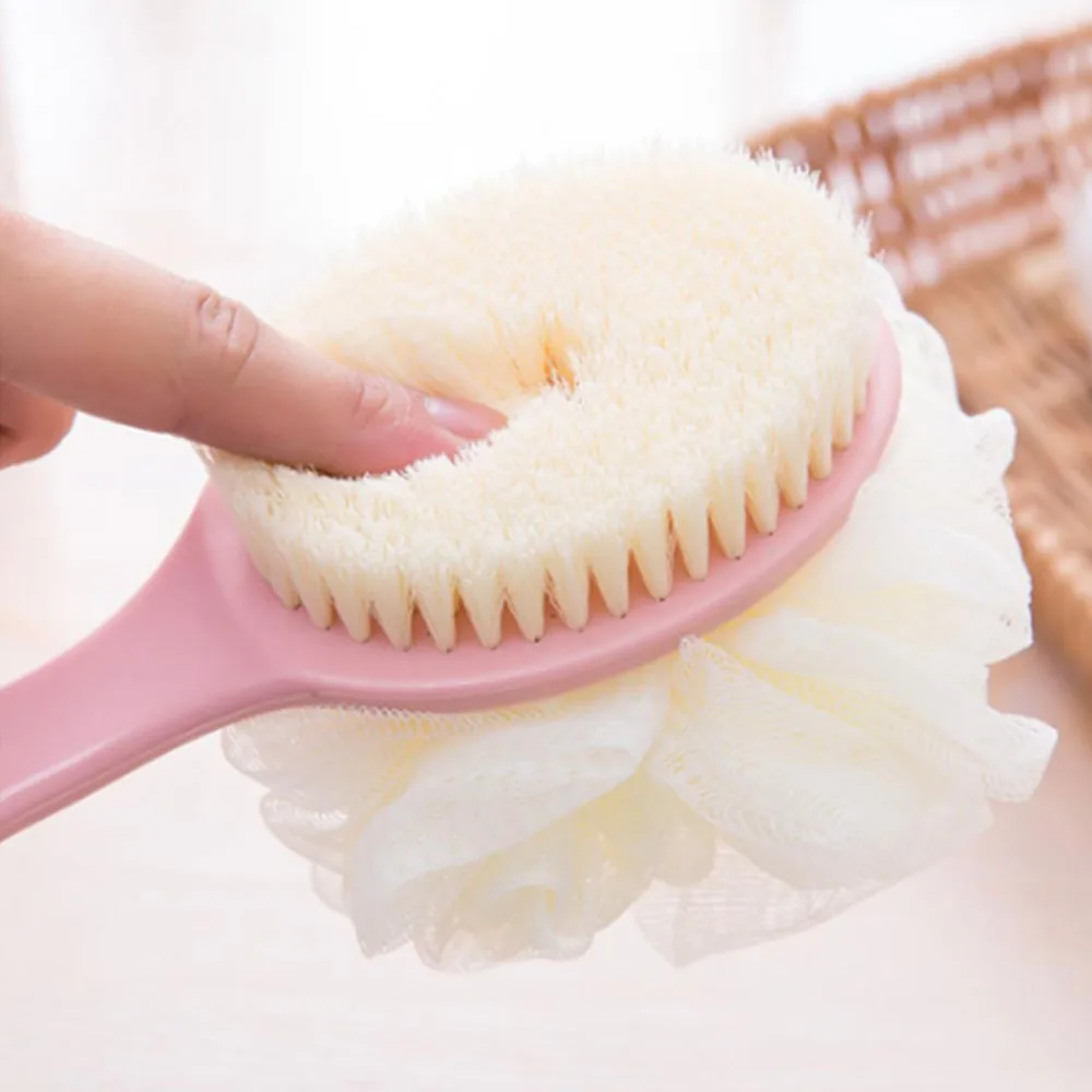 

Bath Brush Dual Purpose Long Handle Bath Brush Flower Body Massage and Bath Body Care Tools Exfoliating Back Scrub