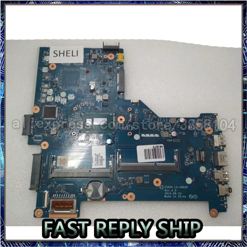 SHELI для HP 15-R материнская плата с i3-4005U процессор ZS050 LA-A992P 765444-501 765444-001 аккумулятор