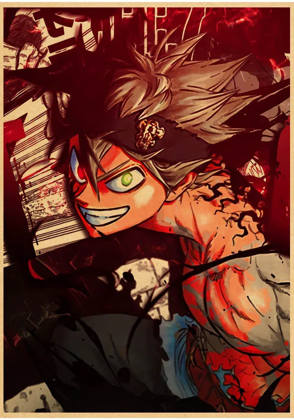 Японское аниме черный клевер плакат винтажный мультфильм крафт-бумага Высокое